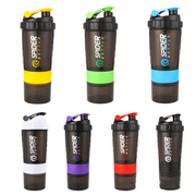 3 Layers Shaker Bottles Protein Powder Blender Bottle for Gym Training Sport Shaker Mixing Cup with Scale Protein Shaker 550ML