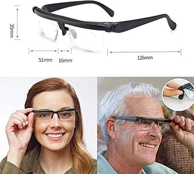 Adjustable Focus Glasses Dial Vision Near and Far Sight
