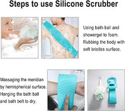 Dual-Side Silicone Body Scrubber with Handle