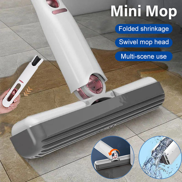 New Mini Squeeze Mop Portable Cleaning Mop Desk Cleaner Window Glass Sponge Cleaner Wear-resistant Household Cleaning Tools
