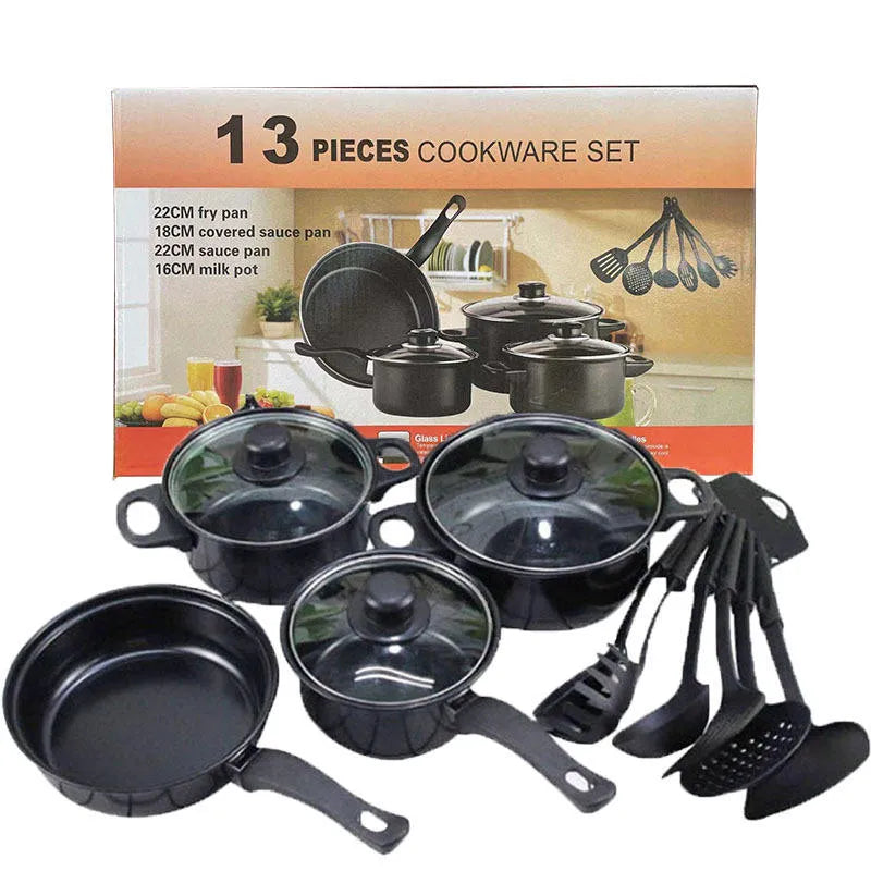 👨‍🍳SET DE OLLAS Y SARTENES ANTIADHERENTES +  UTENSILIOS DE COCINA DE 13 PIEZAS🍳